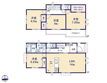 対面式キッチン仕様の開放的な１６帖の明るいリビング♪
大きな荷物も収納可能なウォークインクローゼット付き♪
各居室に収納スペースが充実♪
日当たり良好な２部屋続きの南向きワイドバルコニー♪ 