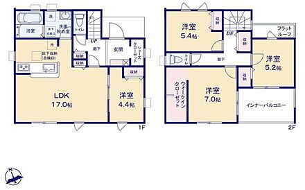 対面式キッチン仕様の開放的な１７帖の明るいリビング♪
玄関がスッキリ片付くシューズクローク付き♪
大きな荷物も収納可能なウォークインクローゼット付き♪
日当たり良好な南向きの広々バルコニー♪ 