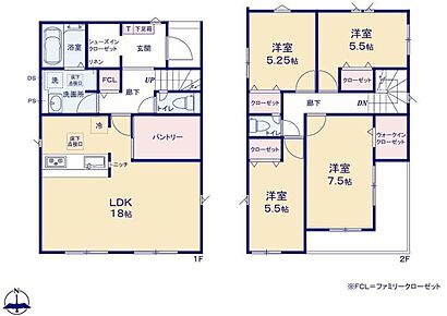 対面式キッチン仕様の広々約１８帖の明るいリビング♪
キッチンがスッキリ片付くストックルーム付き♪
シューズインクローク・ウォークインクローゼット付き♪
日当たり良好な南向きのL字型バルコニー♪ 