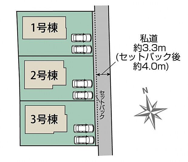 水戸市赤塚1丁目3棟 区画図