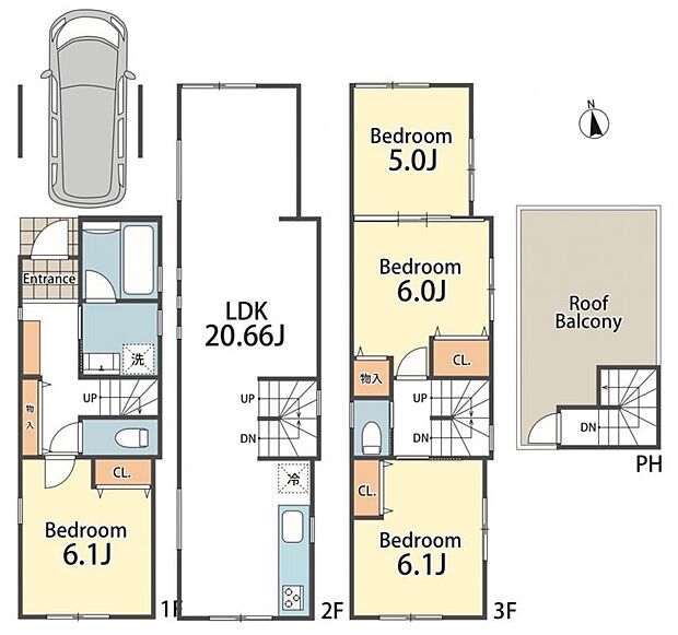 暮らしの快適性・居心地の良い住空間設計です。リビングを中心に、ご家族皆様が充実の暮らしをお送りいただけるプランニングです。