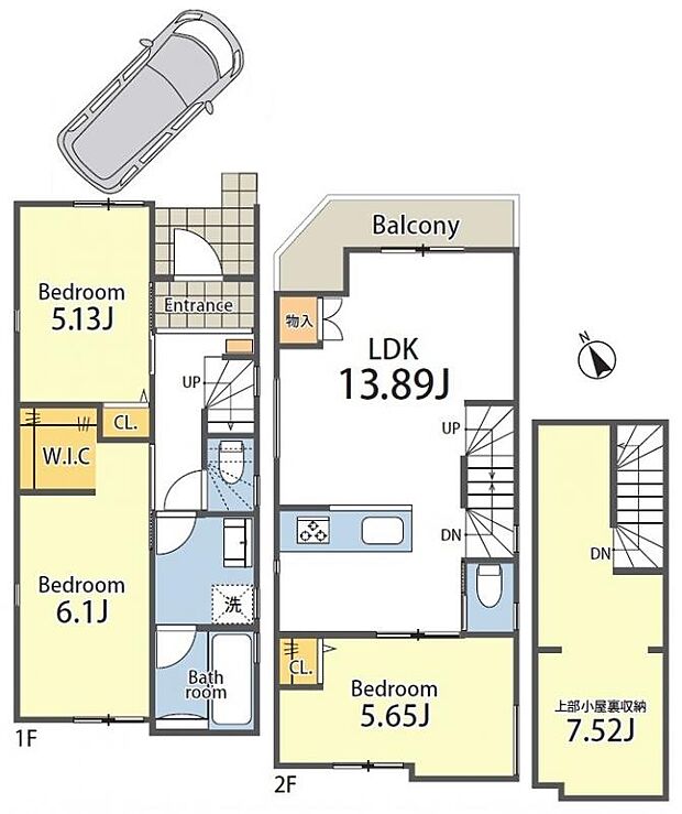 【3LDK】暮らしの快適性・居心地の良い住空間設計です。リビングを中心に、ご家族皆様が充実の暮らしをお送りいただけるプランニングです。