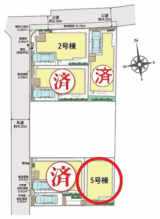 【3LDK】前面道路は西側4ｍ、無駄な廊下スペースを最小限に抑える設計が可能となります。快適な居住空間を演出出来ます。