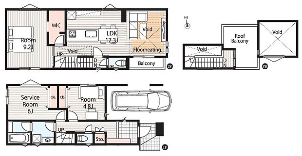 【3LDK】暮らしの快適性・居心地の良い住空間設計です。リビングを中心に、ご家族皆様が充実の暮らしをお送りいただけるプランニングです。