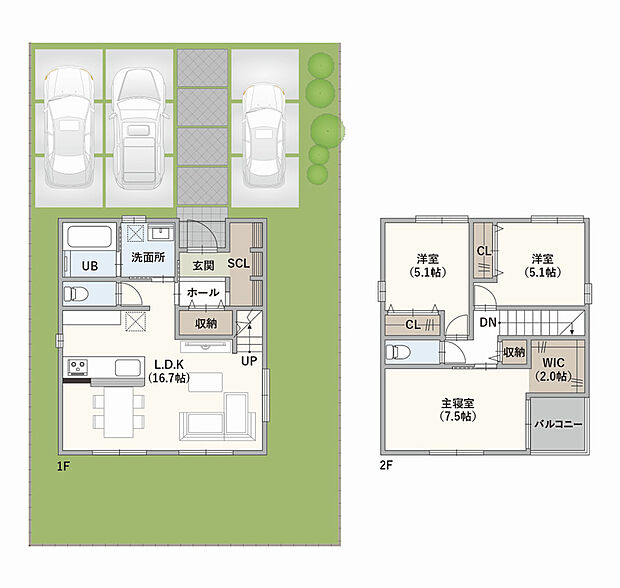 26坪　3LDK　＋　3Parking