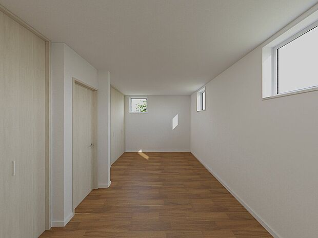 【二間続きの子ども部屋】将来2つに分けられる設計で、成長に合わせて使い方を変えられる※完成イメージ画像