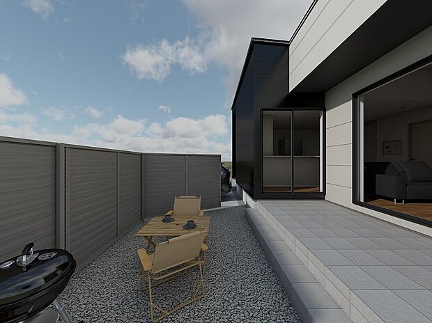 【目隠しフェンス】外からの視線を気にせず家族時間を楽しむ空間を実現※完成イメージ画像