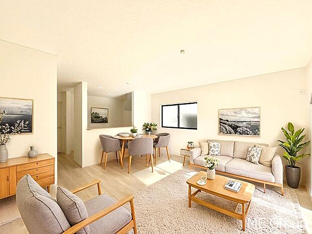 ◆1号棟◆~Living~ 家族の食事や団らんのほか、子どもを遊ばせたり、友人を招いたりするLDKは住まいの中心。長時間過ごす場所だから、その空間は住まい全体の居心地を左右します。 ※家具はCGです