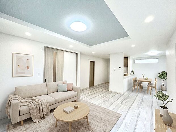 ◆2号棟◆~Living~ 家族の食事や団らんのほか、子どもを遊ばせたり、友人を招いたりするLDKは住まいの中心。長時間過ごす場所だから、その空間は住まい全体の居心地を左右します。※家具はCGです