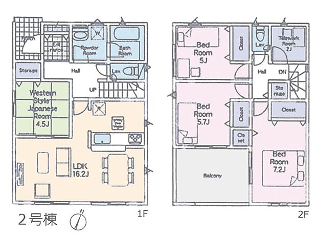 【4LDK】◆2号棟◆～Floor plan～  図面と異なる場合は現況を優先致します。