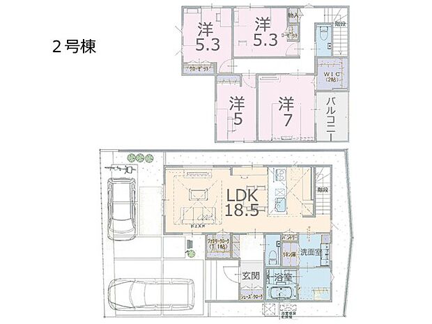 【4LDK】◆2号棟◆~Floor plan~図面と異なる場合は現況を優先