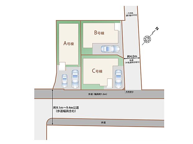 【区画図】~Plot map~ 図面と異なる場合は現況を優先