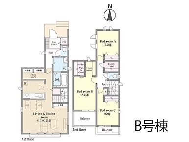 ◆B号棟◆～Floor plan～　図面と異なる場合は現況を優先致します。 