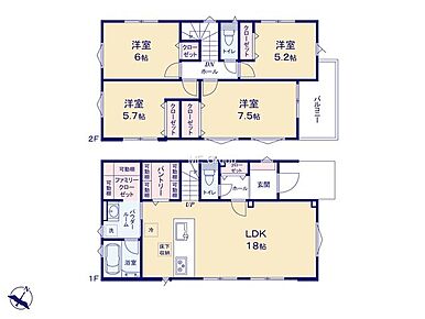 ◆２号棟◆～Floor plan～　図面と異なる場合は現況を優先致します。 