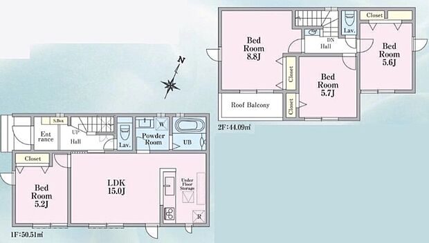 (1号棟)、価格3680万円、4LDK、土地面積208.56m2、建物面積94.6m2
