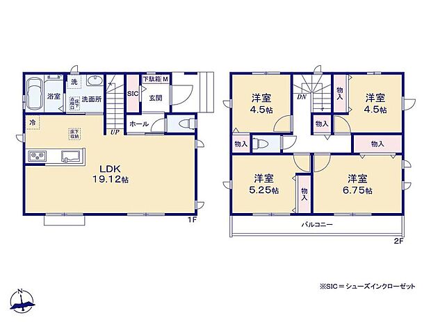 (B号棟)、価格5490万円、4LDK、土地面積125.12m2、建物面積96.47m2