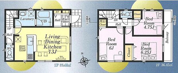 (1号棟)、価格3680万円、3LDK、土地面積95.56m2、建物面積72.9m2