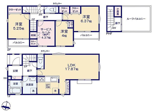 (1号棟)、価格5180万円、3LDK+S、土地面積128.24m2、建物面積101.02m2