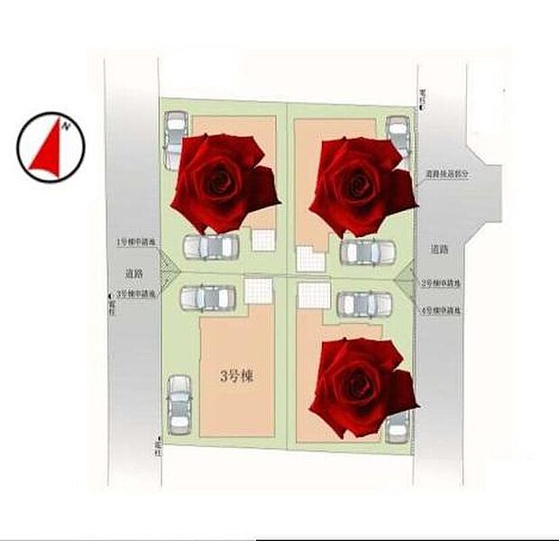 お車2台分の並列駐車が可能なので、セカンドカーをお持ちのご家庭にもおすすめです。空いたスペースにはご家族の自転車の駐輪もできます♪
