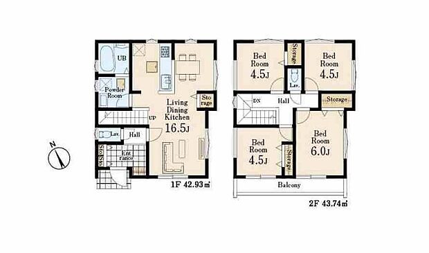 (1号棟)、価格4080万円、4LDK、土地面積110.81m2、建物面積86.67m2