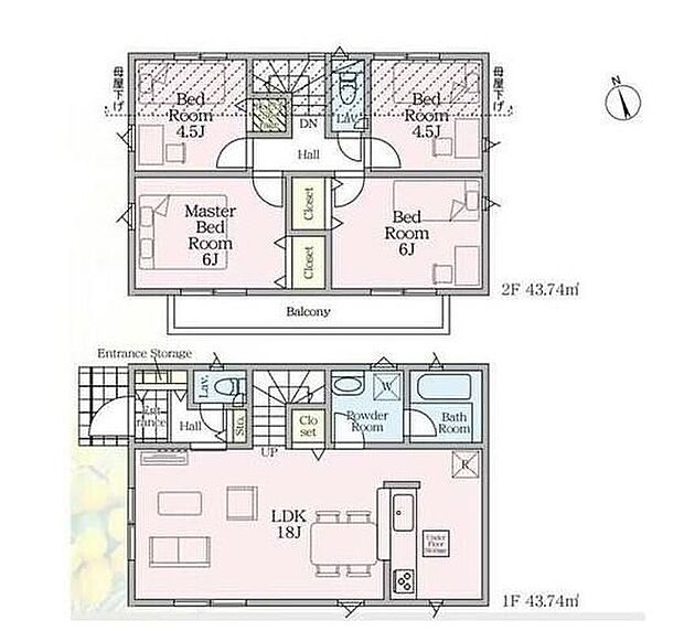 (1号棟)、価格3990万円、4LDK、土地面積118.04m2、建物面積87.48m2 