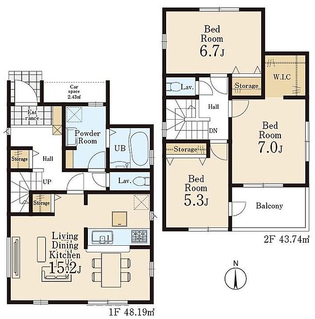 (1号棟)、価格3880万円、3LDK、土地面積110.01m2、建物面積91.93m2 
