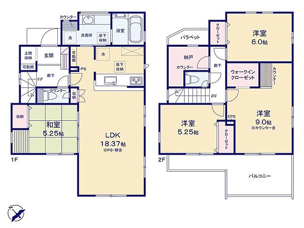 (1号棟)、価格6780万円、4LDK+S、土地面積160.73m2、建物面積107.22m2