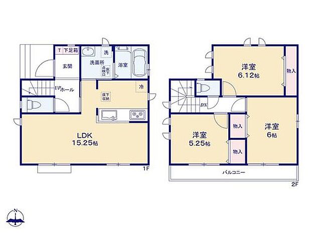 【3LDK】3面採光のLDKは、自然に家族が集う明るい空間に♪
まとまった水回りや、各居室に備えた収納等、生活に便利な間取りとなっています◎日当たりの良い広いバルコニーも魅力です◎
