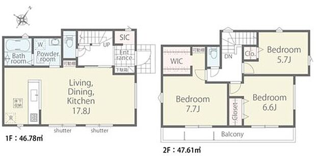 【3LDK】シューズインクローク完備！散らかりがちなお子様の外遊び用のおもちゃもスッキリ片付きます☆可動棚のあるスぺースは、お気に入りの雑貨や本を置いてインテリアも楽しめそうです♪水回り集中設計で家事効率もUP◎