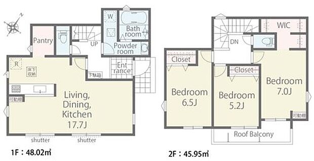 【3LDK】大容量のパントリーには、食料品や日用品のストック、調理家電もスッキリ収納可能です！
主寝室にはたっぷり収納出来るウォークインクローゼット！家族の冬物のお洋服をまとめる場所としてもオススメです◎