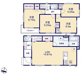 ご家族との自然なコミュニケーションが生まれるリビングイン階段を採用！
暖かい光が降り注ぐ、温もりあふれるお住まいです。 