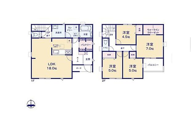 【4LDK】◇大型パントリー設置♪家電や防災備蓄品を収納出来ます！
◇毎日の洗濯時間が快適になるランドリールーム♪
◇大きな荷物も収納可能な広々ウォークインクローゼット♪