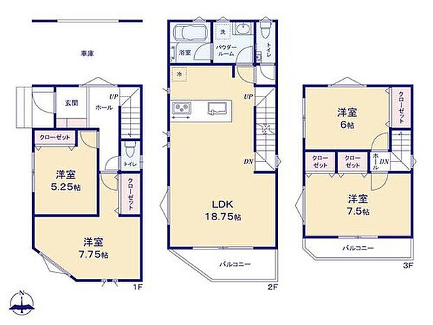 【4LDK】日当たりの良いLDKは、家族が自然に集まる場所になりそうですね☆
水回り集中設計で家事効率もアップ!
居室は7帖超の広さが2部屋も♪ゆったりとお寛ぎ頂けます♪♪