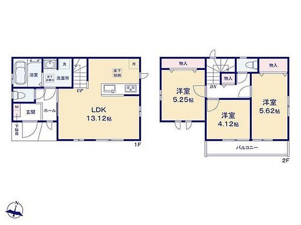 【3LDK】家族の「ただいま」を迎えられるリビングイン階段採用☆
ワイドバルコニーは南向きでタップリの陽光を取り込めます♪
建物の南側は道路に面しているので、開放感のある区画です☆