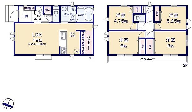 【4LDK】まとめ買いしても置き場所の心配いらずのパントリーを採用♪家族が多いとすぐなくなってしまう水や食材をまとめ買いしても置き場所に困らないのはうれしいですね♪