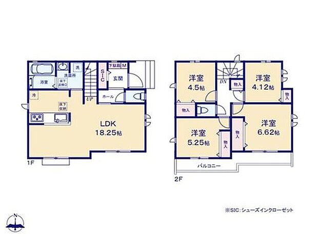 【4LDK】外遊び用おもちゃも片付くSIC!扉付きでそっと生活感を隠せます♪
家族の会話が自然と弾むリビングイン階段×対面キッチンを採用♪
南側の広々したバルコニーで洗濯や布団もたっぷり干せて快適です♪