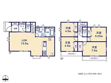 外遊び用おもちゃも片付くSIC！扉付きでそっと生活感を隠せます♪
開放感溢れる19帖を超えるLDK！ゆったりした広さでレイアウト自由自在♪
家族の会話が自然と弾むリビングイン階段×対面キッチンを採用♪ 