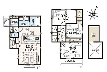 ☆ご家族と過ごすＬＤＫは光と風が心地よい３面採光☆家族のコミュニケーションを重視した対面式キッチン・リビングイン階段プラン☆2階に3部屋でご家族それぞれのプライベート空間も保てます 