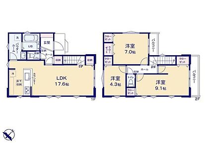 ☆広々17.6畳ＬＤＫ。こだわりの家具でコーディネイトしてみませんか？☆雨の日や冬場のお洗濯にあると嬉しい浴室乾燥機が標準装備です！☆晴れた日にはたっぷりのお洗濯ものを干すことができるバルコニー 