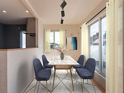 TAKIHOUSE　ダイニング　9号棟現地＋CG家具