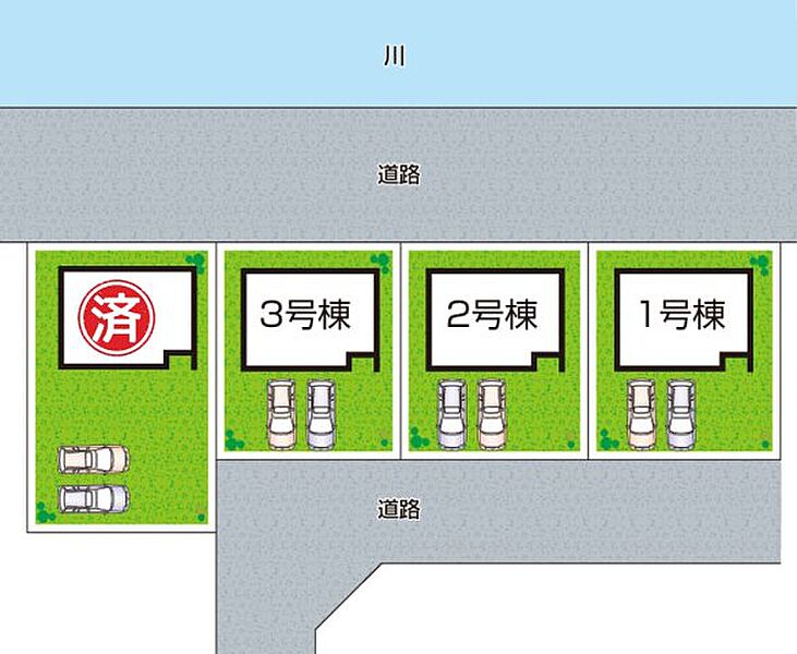 全２区画　前面道路６ｍ