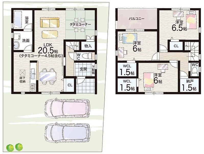 (3号棟)、LDK、土地面積128m2、建物面積101.25m2 