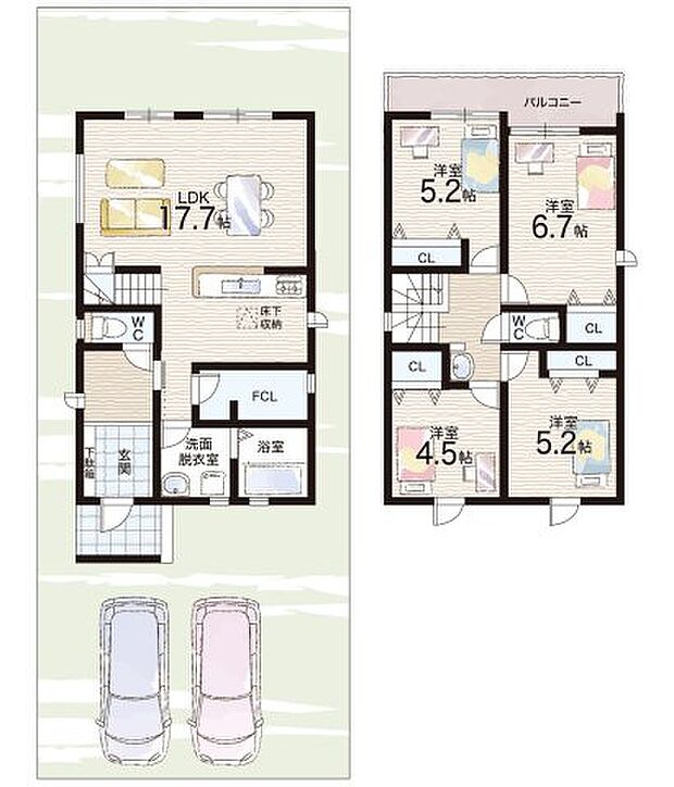 【4LDK】○安土小学校・・・徒歩9分 ○安土中学校・・・徒歩17分
