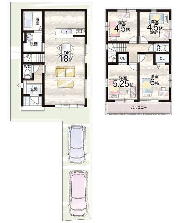 【4LDK】○花園小学校・・・徒歩7分 ○双ヶ丘中学校・・・徒歩22分
