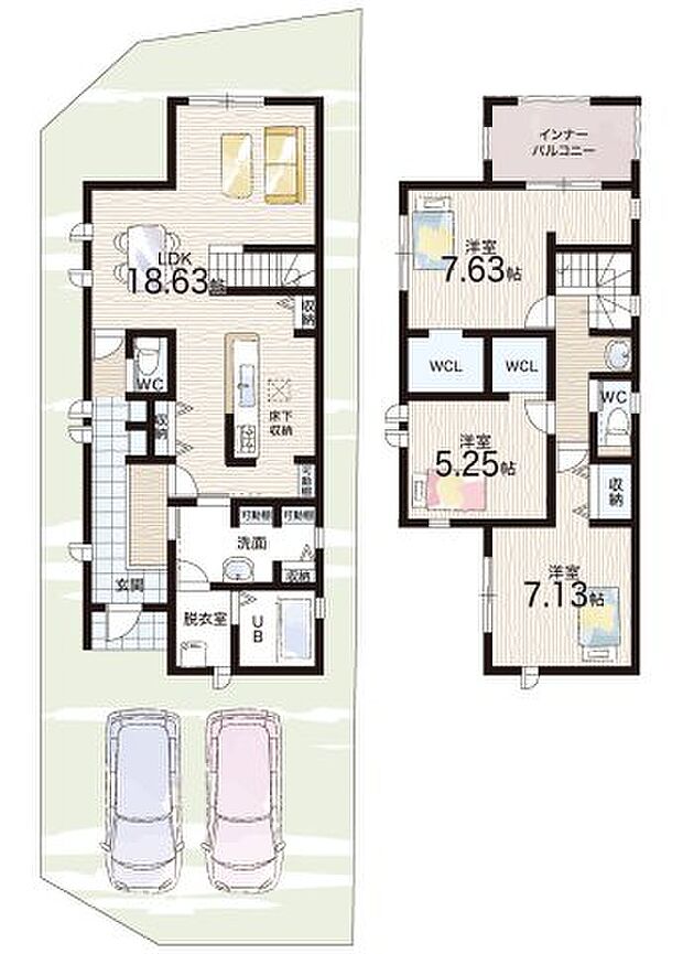 【3LDK】○志賀小学校・・・徒歩11分 ○皇子山中学校・・・徒歩15分