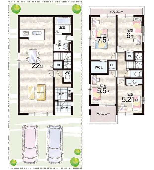 【4LDK】○新林小学校・・・徒歩4分 ○洛西中学校・・・徒歩12分