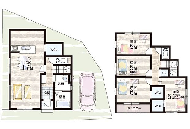 【4LDK】○桂徳小学校・・・徒歩7分 ○桂中学校・・・徒歩21分