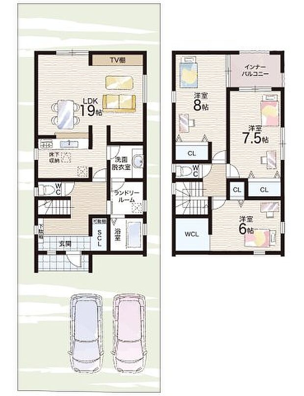 【3LDK】○六人部小学校・・・徒歩５分 ○六人部中学校・・・徒歩２４分