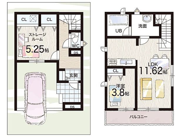 【1LDK+S(納戸)】○堅田小学校・・・徒歩13分 ○堅田中学校・・・徒歩12分
