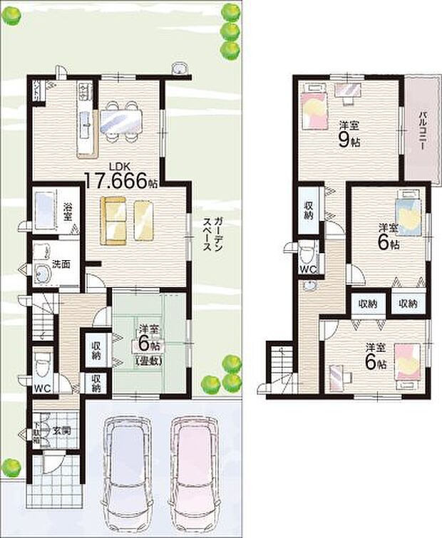 【4LDK】○城山台小学校・・・徒歩21分 ○木津中学校・・・徒歩50分